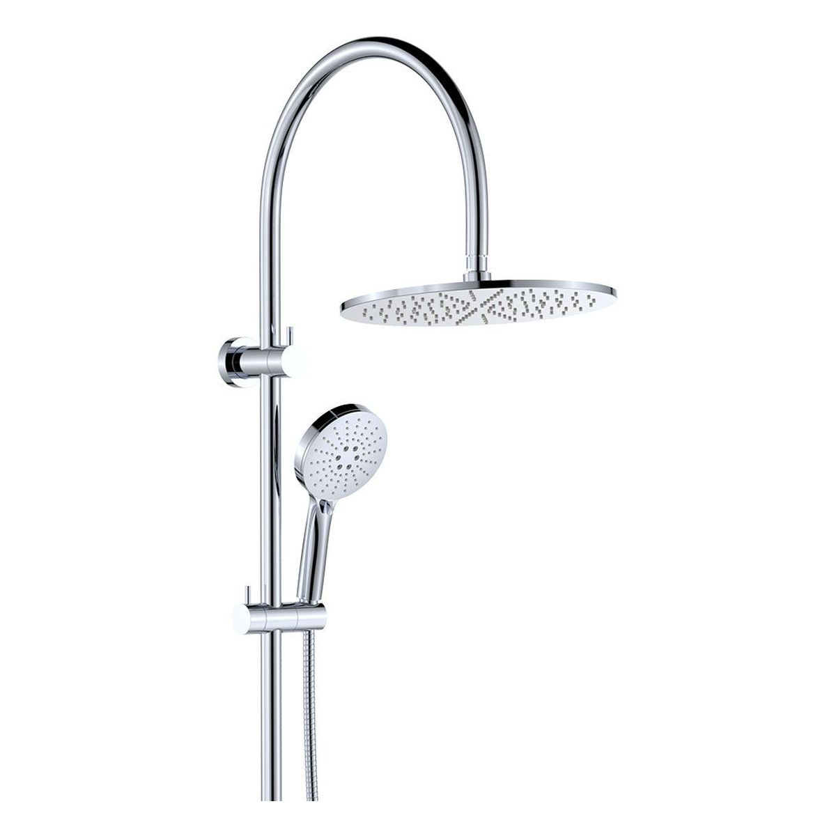 Empire Slim Curved Twin Shower, Chrome