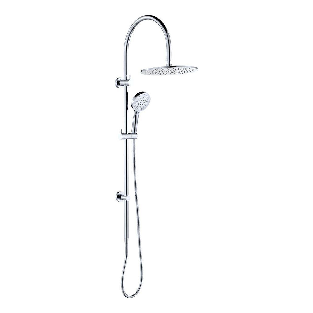 Empire Slim Curved Twin Shower, Chrome