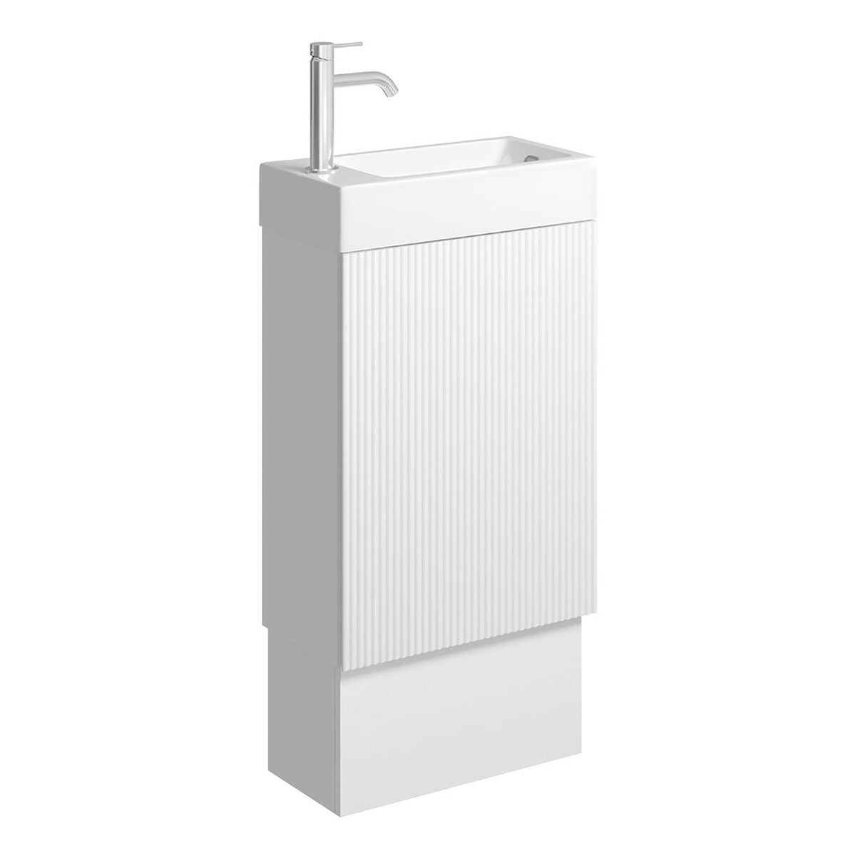 Fienza Minka 450 Vanity on Kickboard with Overflow, Satin White