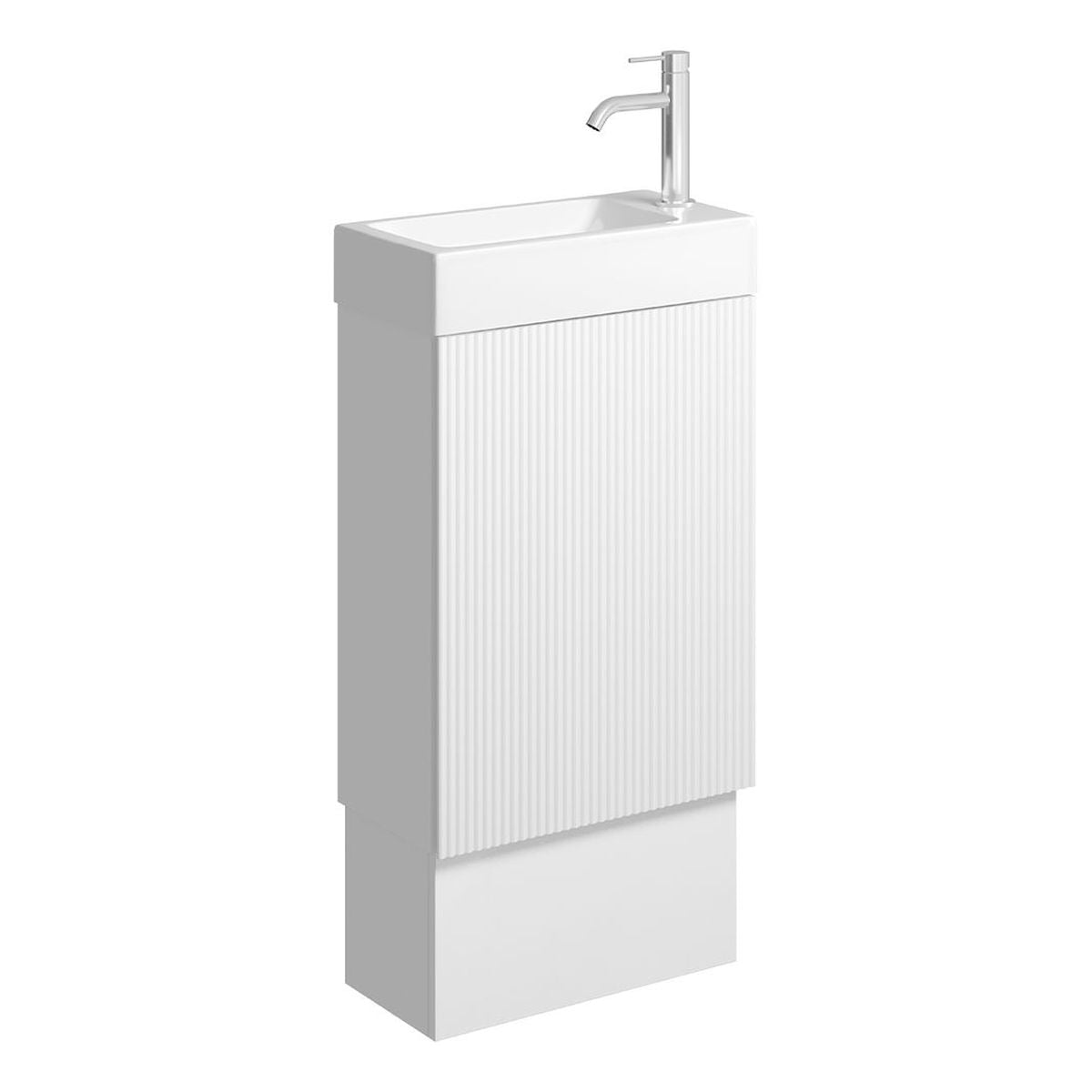 Fienza Minka 450 Vanity on Kickboard with Overflow, Satin White