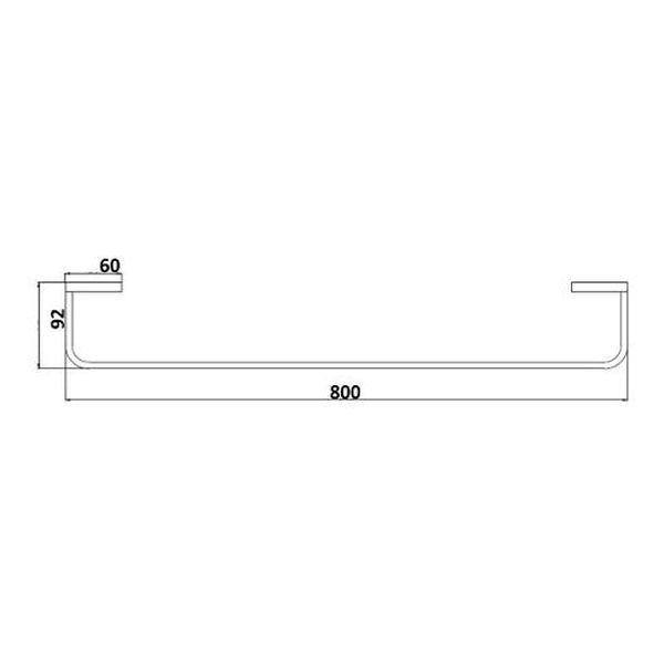 Inis Single Towel Rail 800mm Chrome