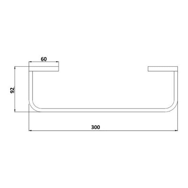 Inis Towel Bar 300mm Chrome & Matte Black