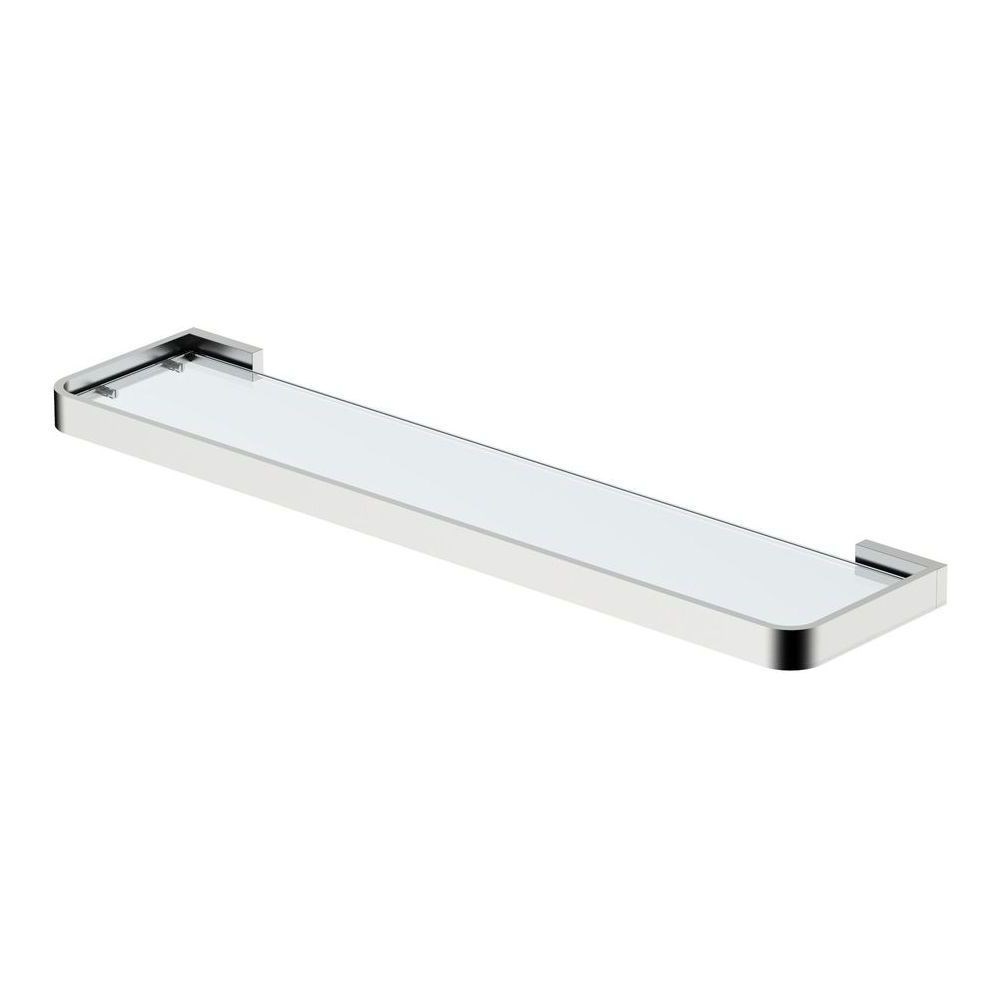 Inis Glass Shelf 600mm Brushed Nickel