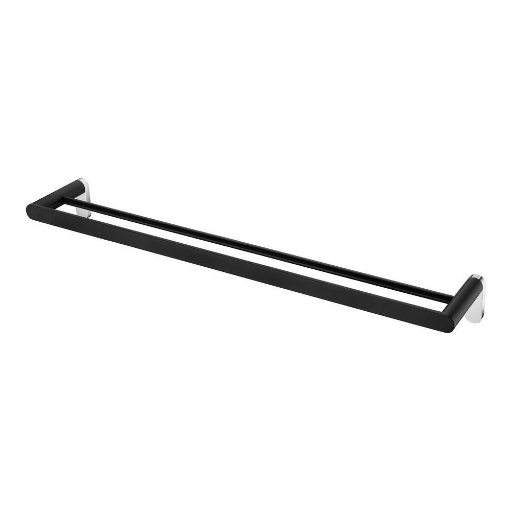 Akemi Double Towel Rail 600mm Chrome & Matte Black