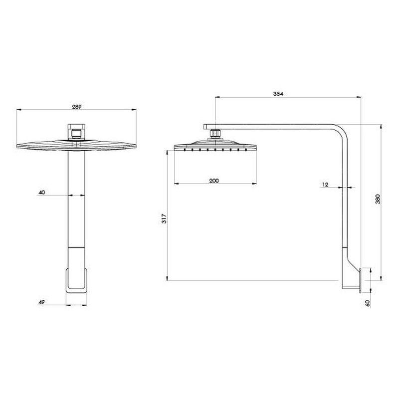 NX Cape Shower Arm & Rose