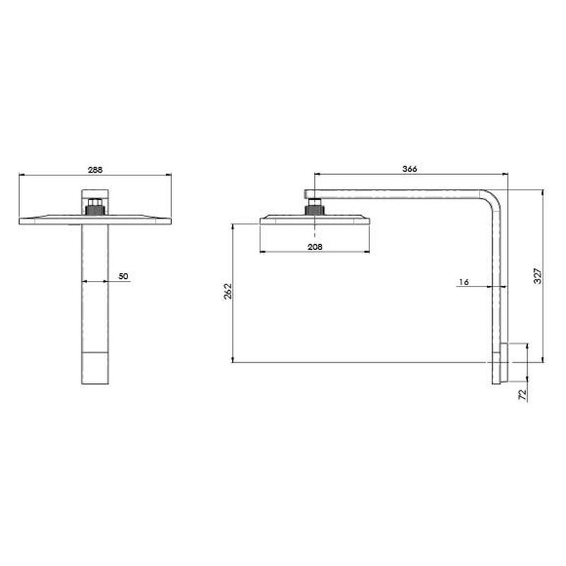 NX Orli Shower Arm & Rose - Chrome