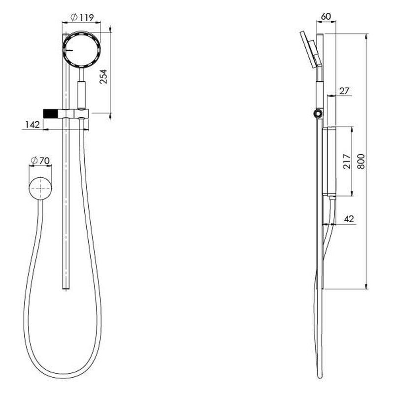 NX Iko Rail Shower - Chrome