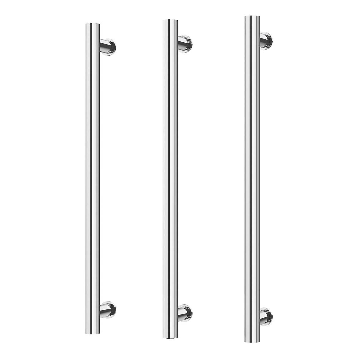 Phoenix Heated Triple Towel Rail Round 600mm - Chrome