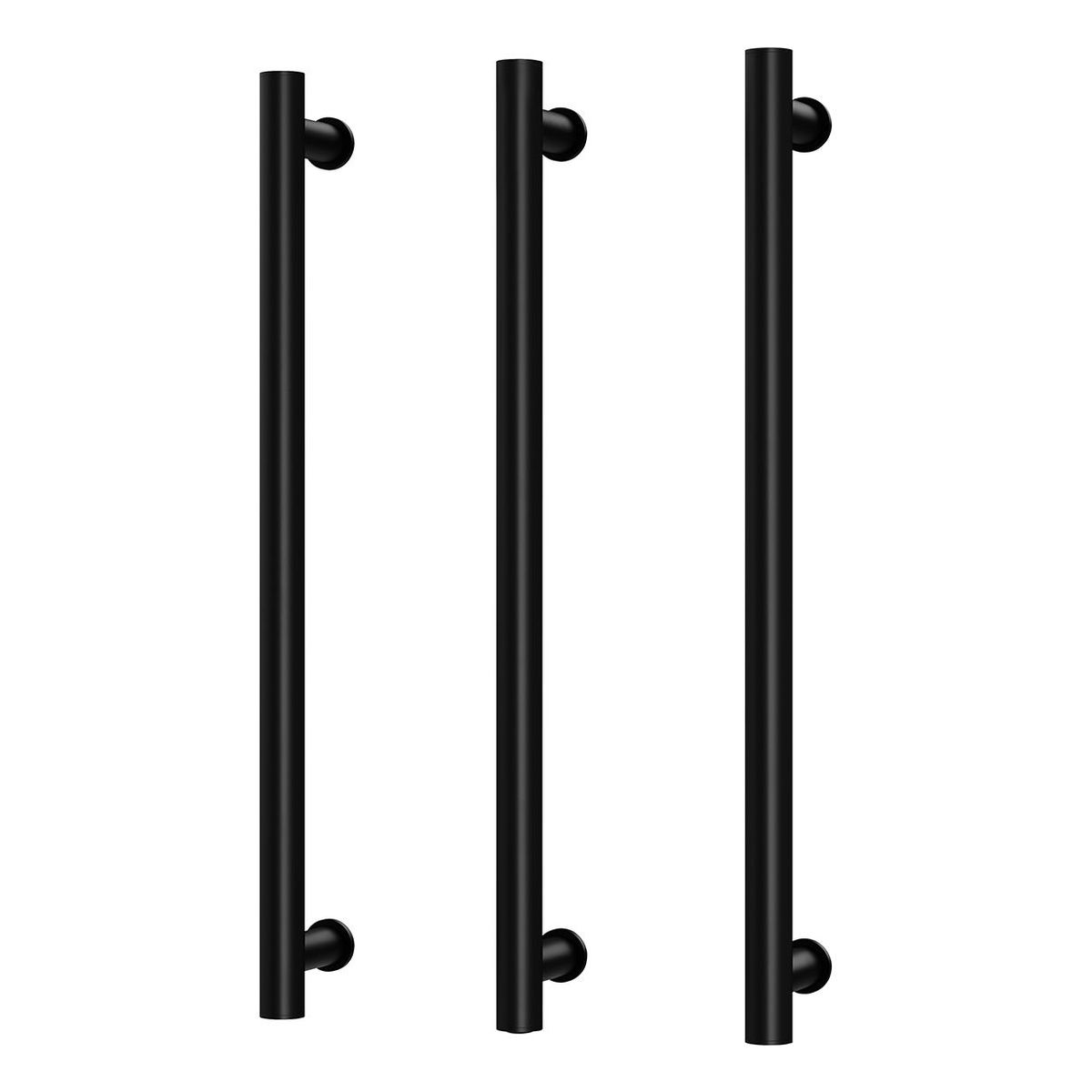 Phoenix Heated Triple Towel Rail Round 600mm - Matte Black