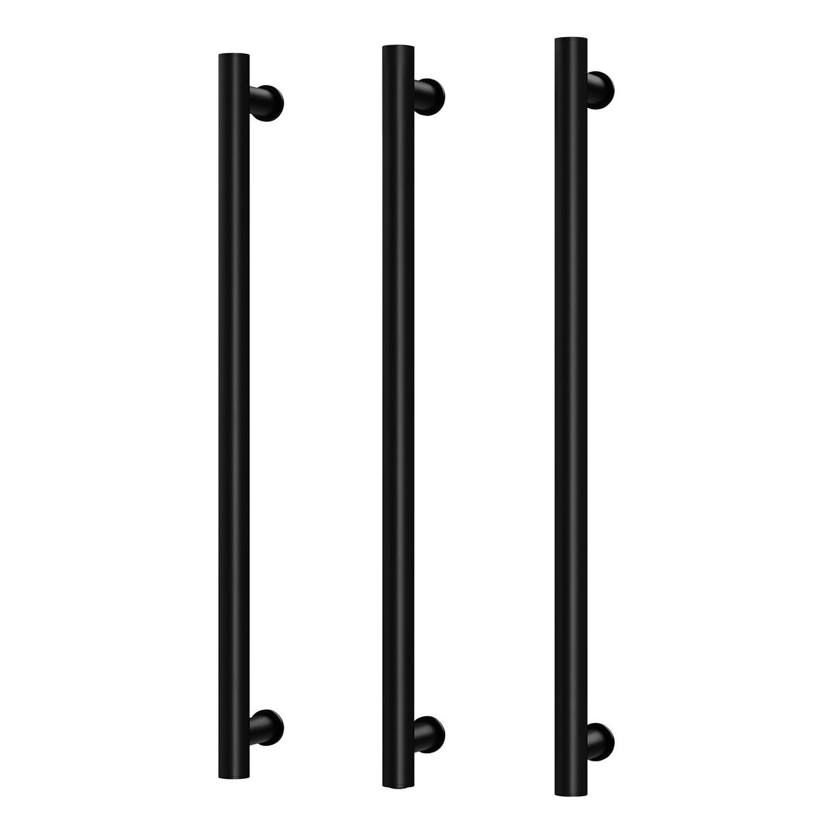 Phoenix Heated Triple Towel Rail Round 800mm - Matte Black