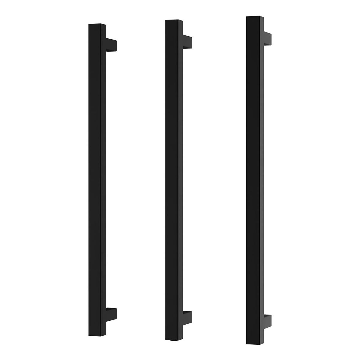 Phoenix Heated Triple Towel Rail Square 600mm - Matte Black