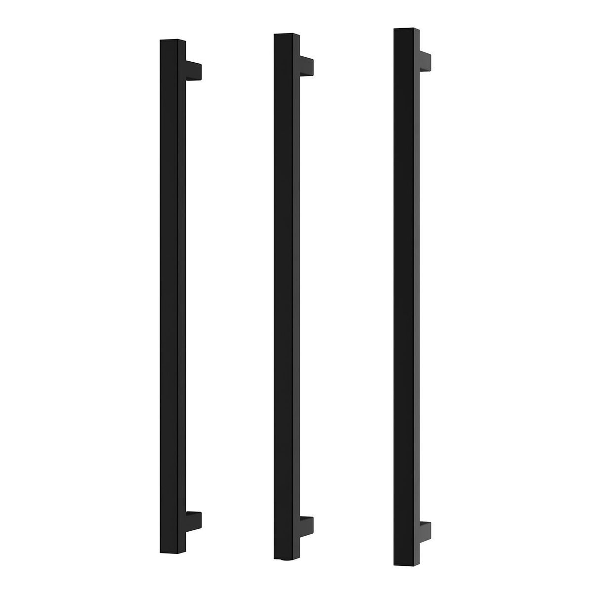 Phoenix Heated Triple Towel Rail Square 800mm - Matte Black