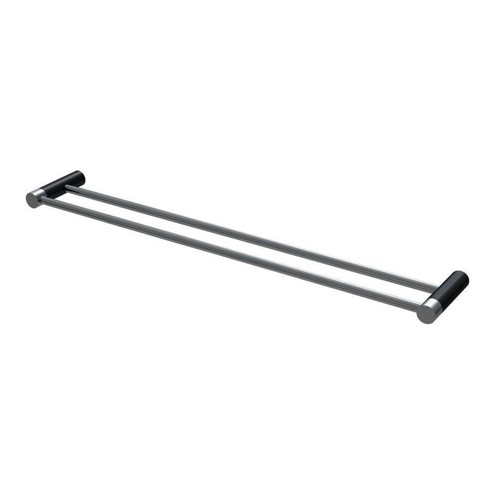 Finesa Double Towel Rail 800mm Chrome & Matte Black