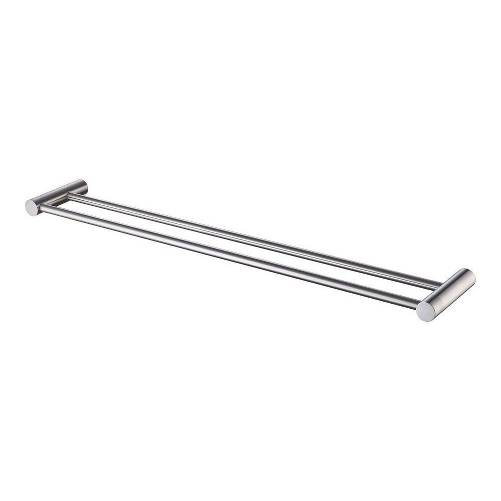 Finesa Double Towel Rail 800mm Brushed Nickel