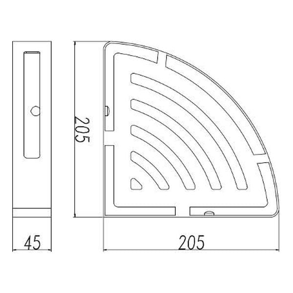 Finesa 205mm Corner Basket Black