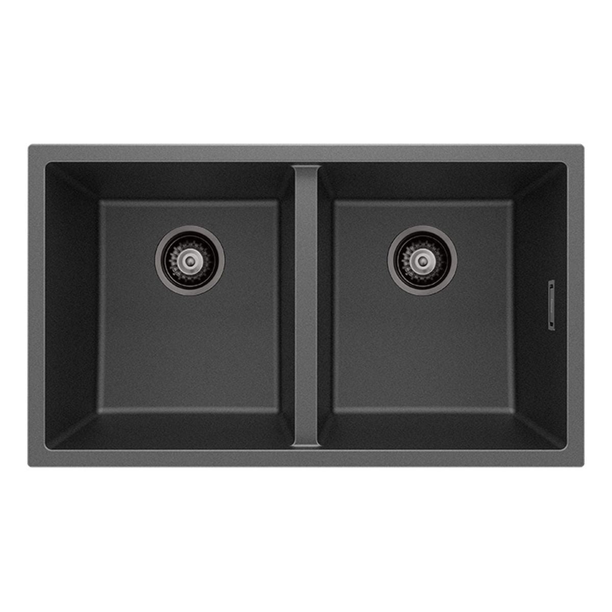 Kuro Granite 34L/34L Double Bowl Kitchen Sink