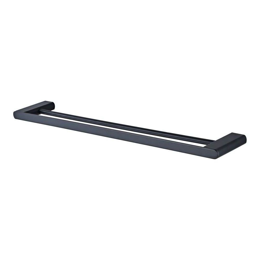 Zoya Double Towel Rail 600mm Matte Black