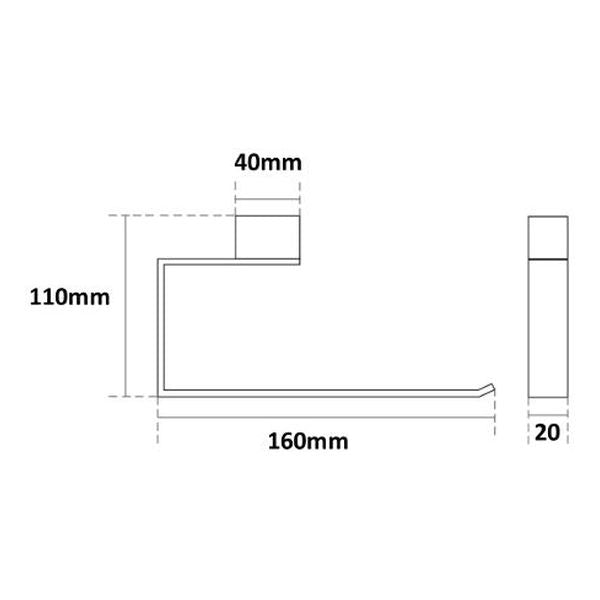 Zoya Toilet Roll Holder Matte Black