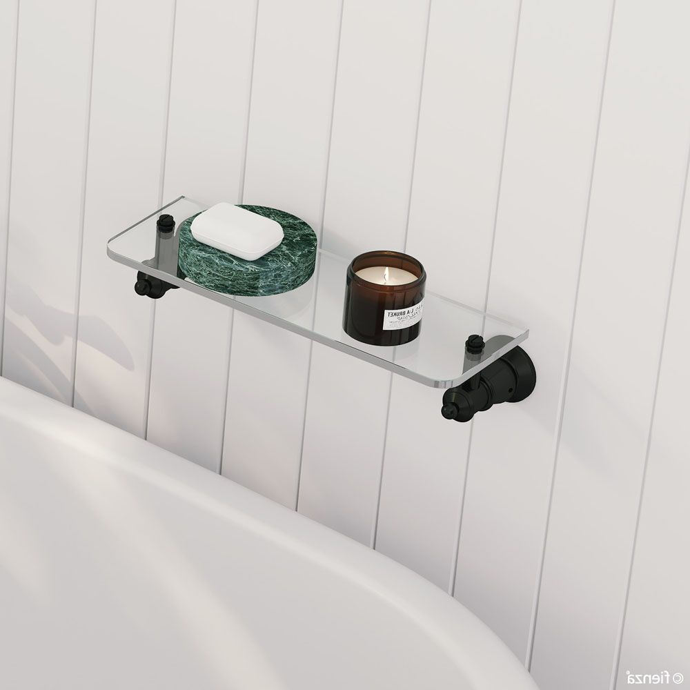 Lillian Glass Shelf, Matte Black