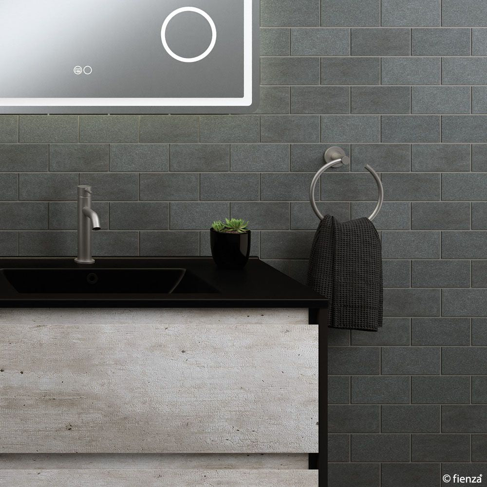 Kaya Hand Towel Ring, Gun Metal