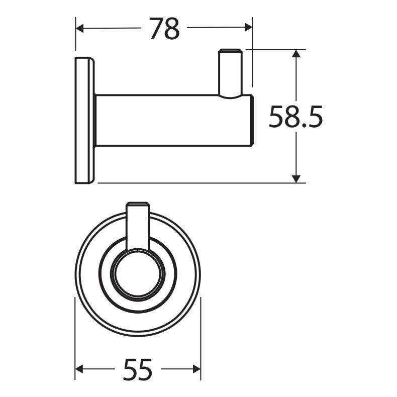 Axle Robe Hook in Brushed Nickel