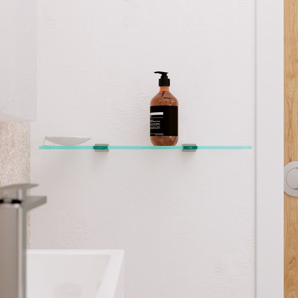 Tono Glass Shelf Brushed Nickel