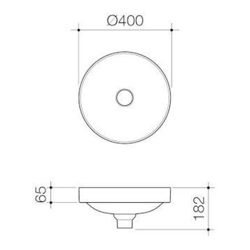 Caroma Liano II 400mm Round Inset Basin - Matte White