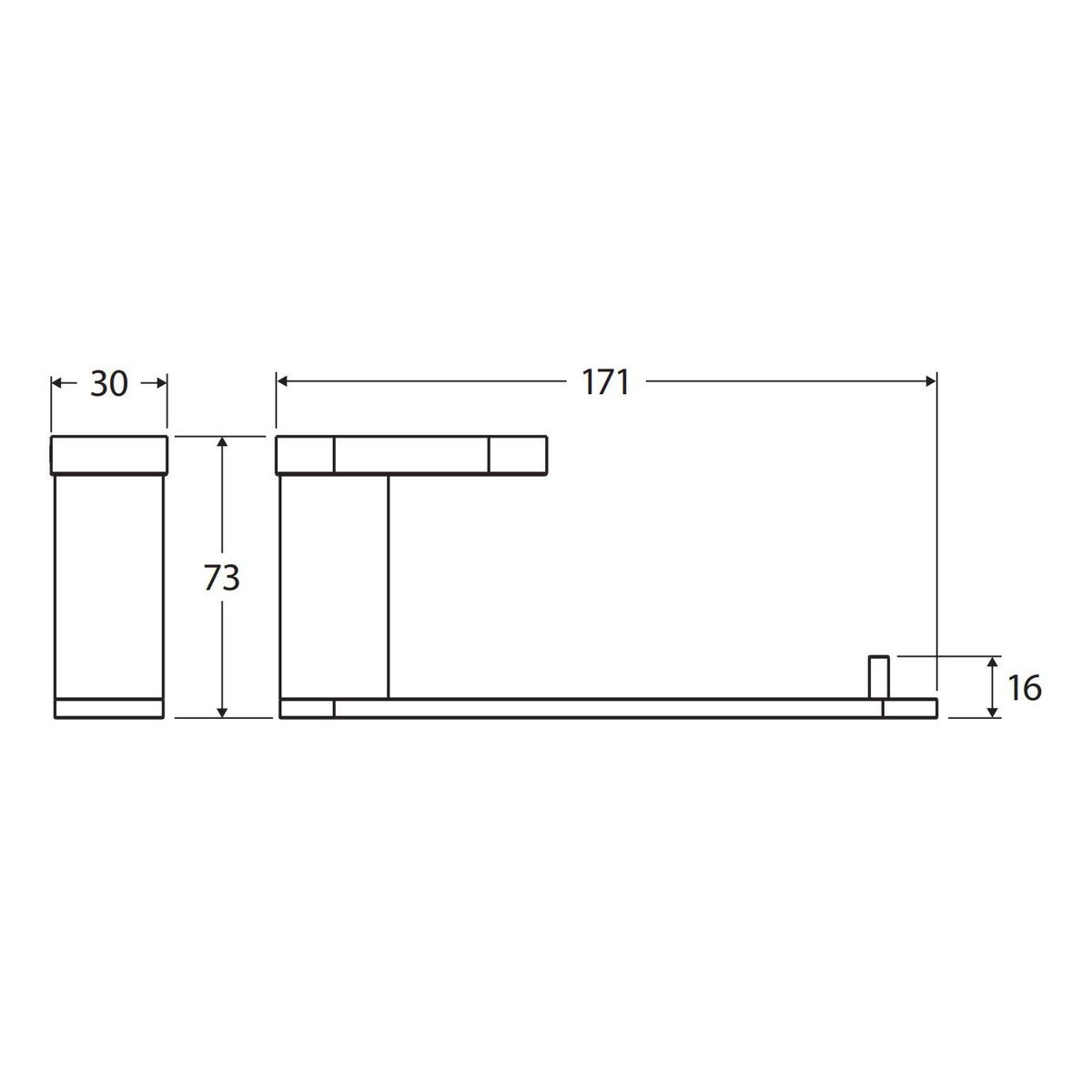 Empire Slim Toilet Roll Holder, Brushed Copper