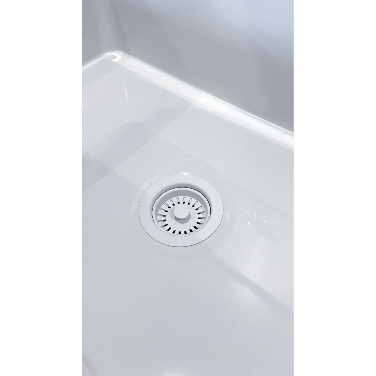 90X50 Matte White Basket Waste & Long Bolt