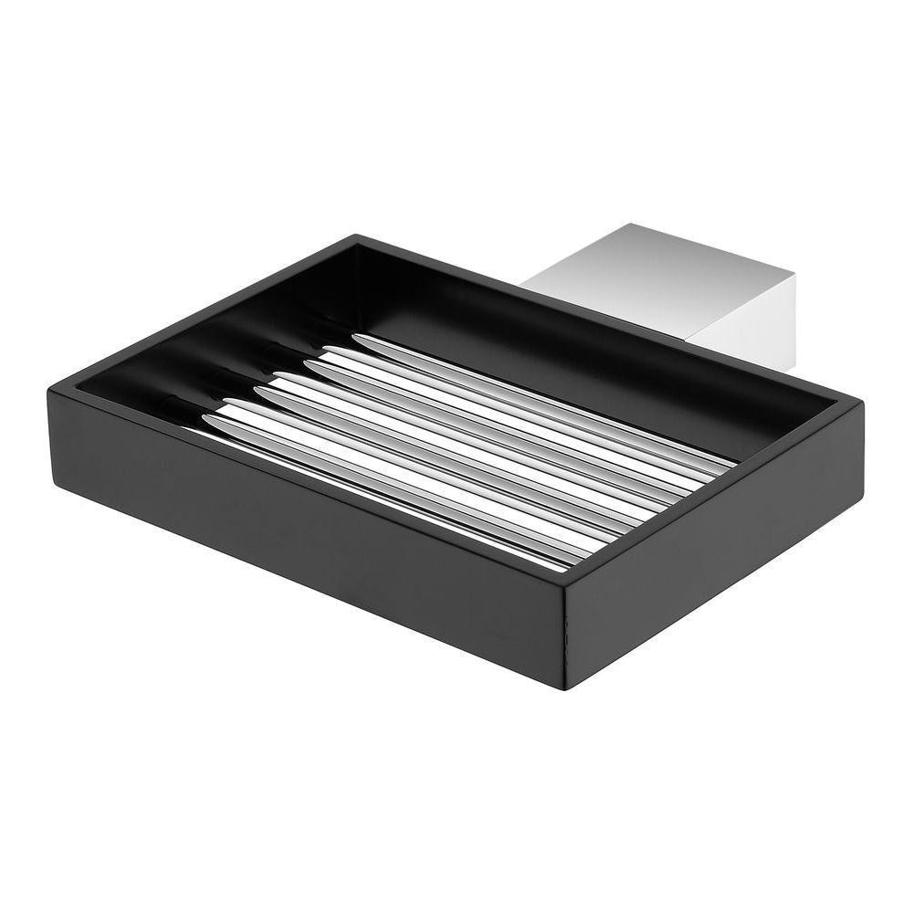 Inis Soap Dish Chrome & Matte Black
