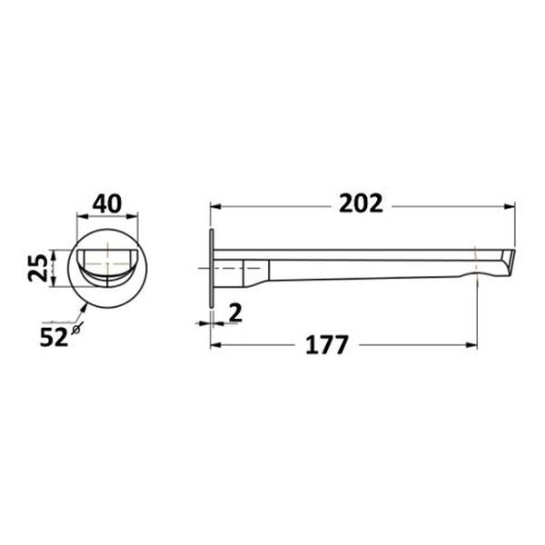 Akemi Bath Spout 180mm Matte Black