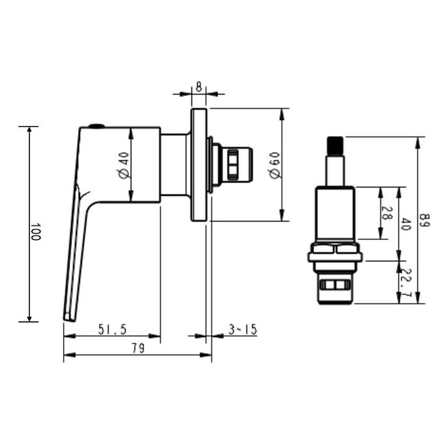 Akemi Wall Top Assemblies Brushed Nickel