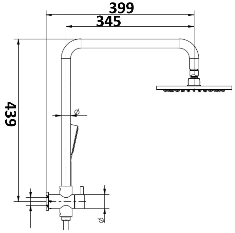 Millennium Akemi 200mm Dual Shower Chrome