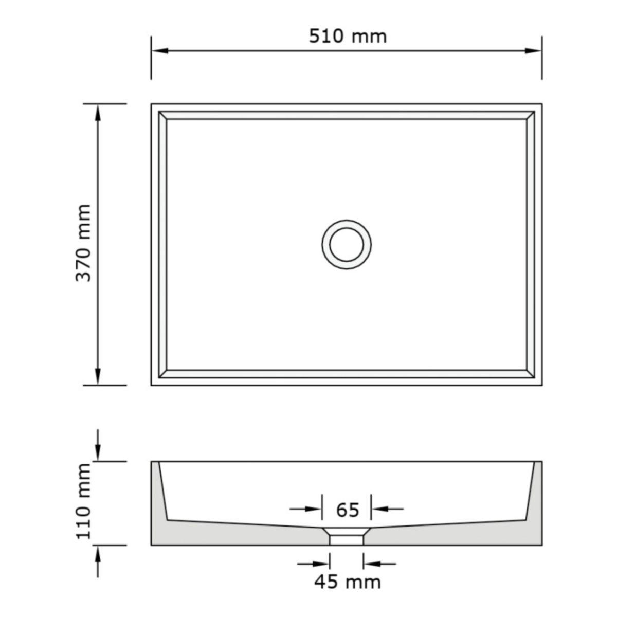 Baly Large Rectangular Concrete Wall Mount Basin - Aqua