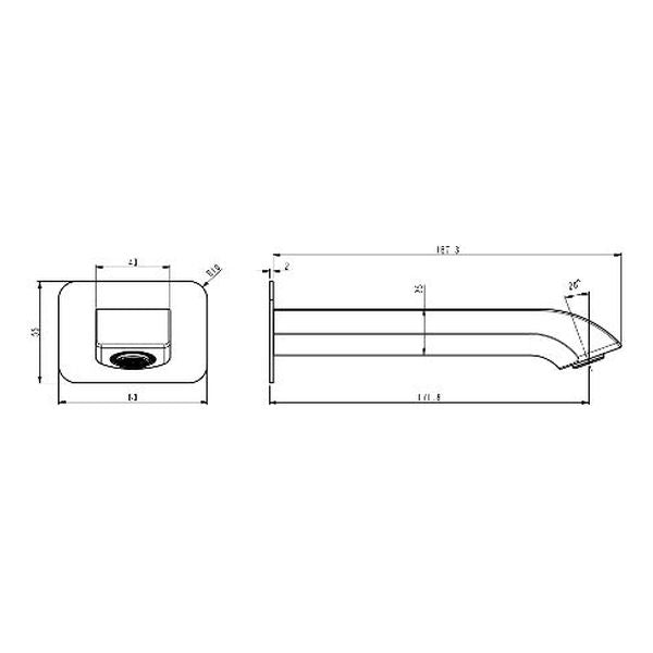 Zoya Bath Spout Chrome
