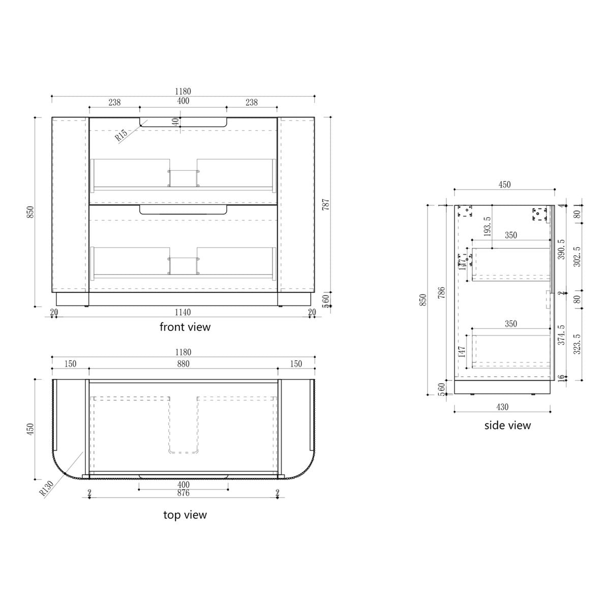 Aulic Varcelli Floor Standing 1200mm Vanity