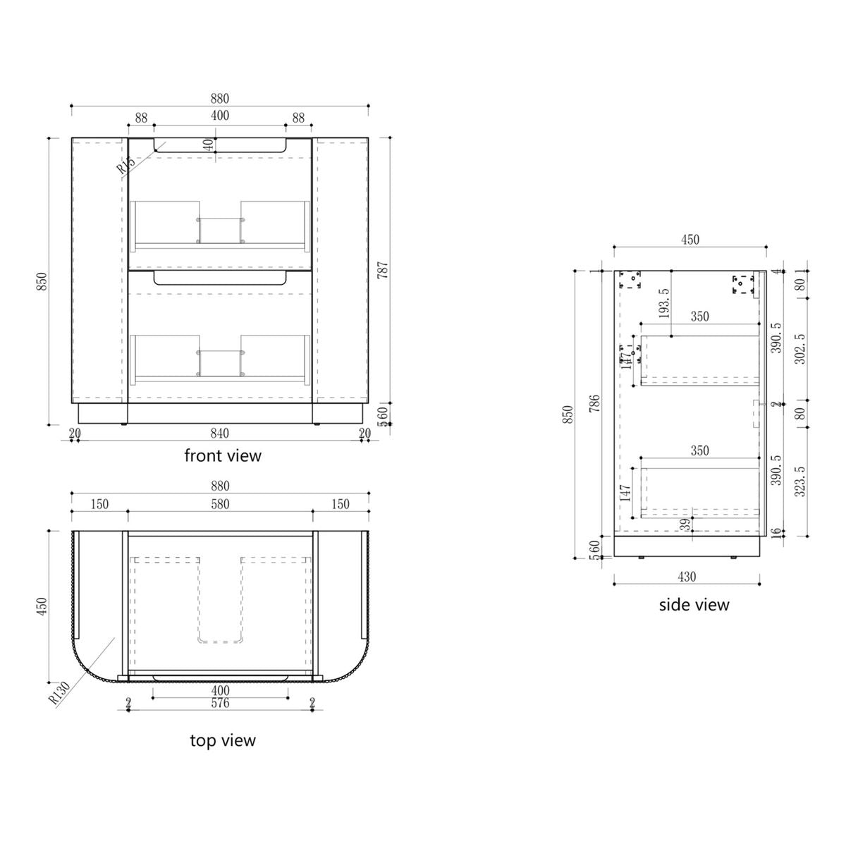 Aulic Varcelli Floor Standing 900mm Vanity