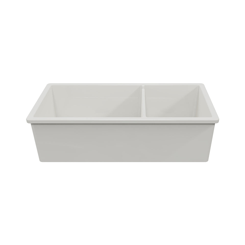 Cuisine 93 x 48 One and a Half Bowl Inset / Undermount Fine Fireclay Matte White Sink