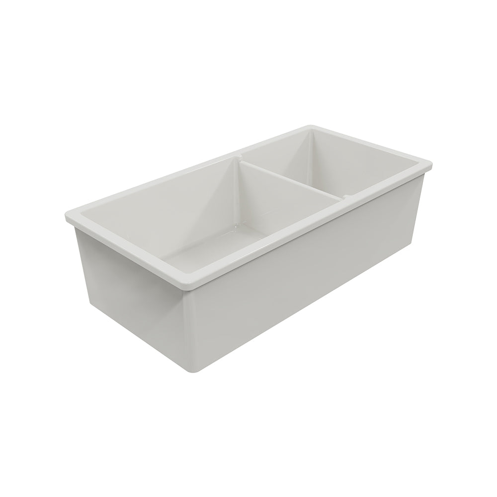 Cuisine 93 x 48 One and a Half Bowl Inset / Undermount Fine Fireclay Matte White Sink