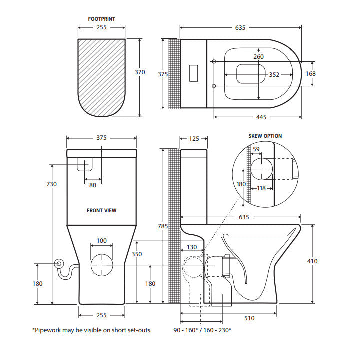 Chica Close-Coupled Toilet Suite, Slim Seat