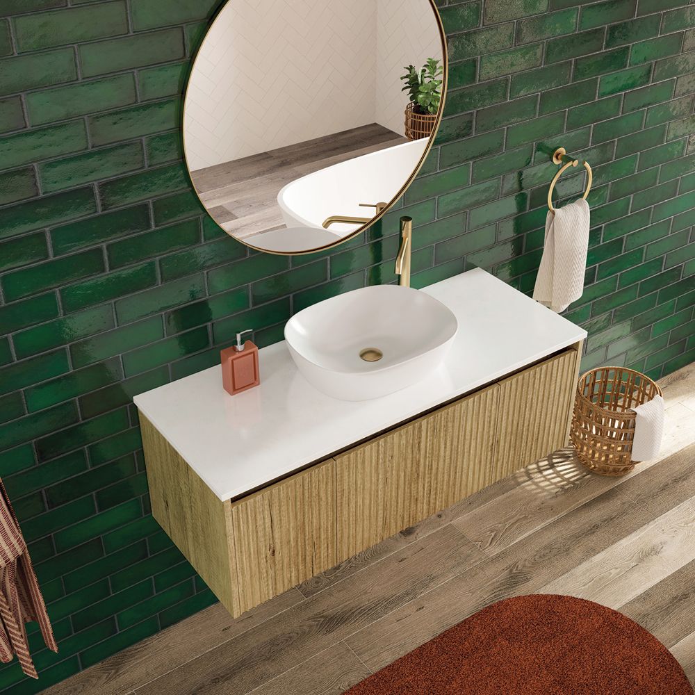Fienza Silica Free Stone Tops 900, Ensuite Depth