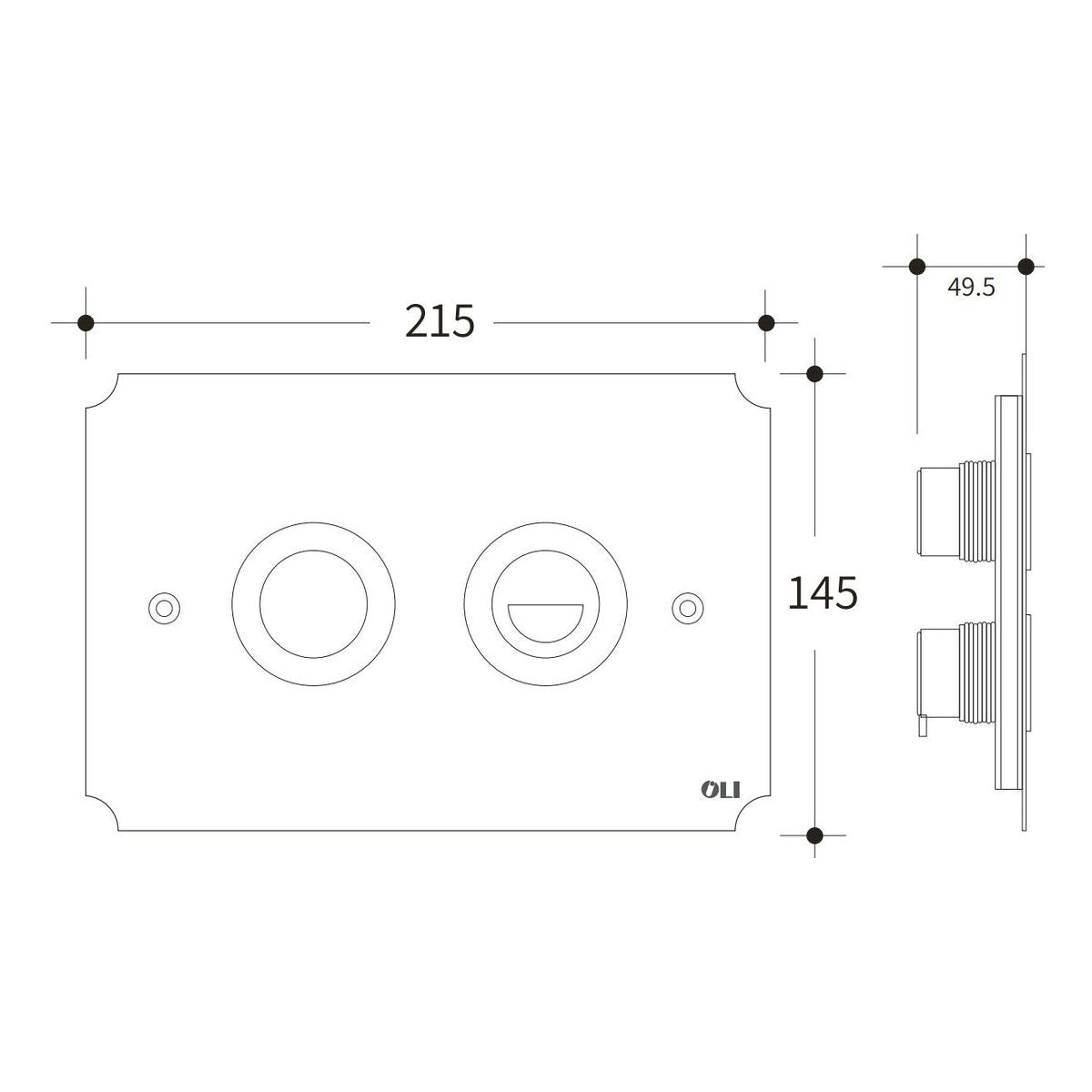 Studio Bagno Impero Flush Button, Polished Chrome