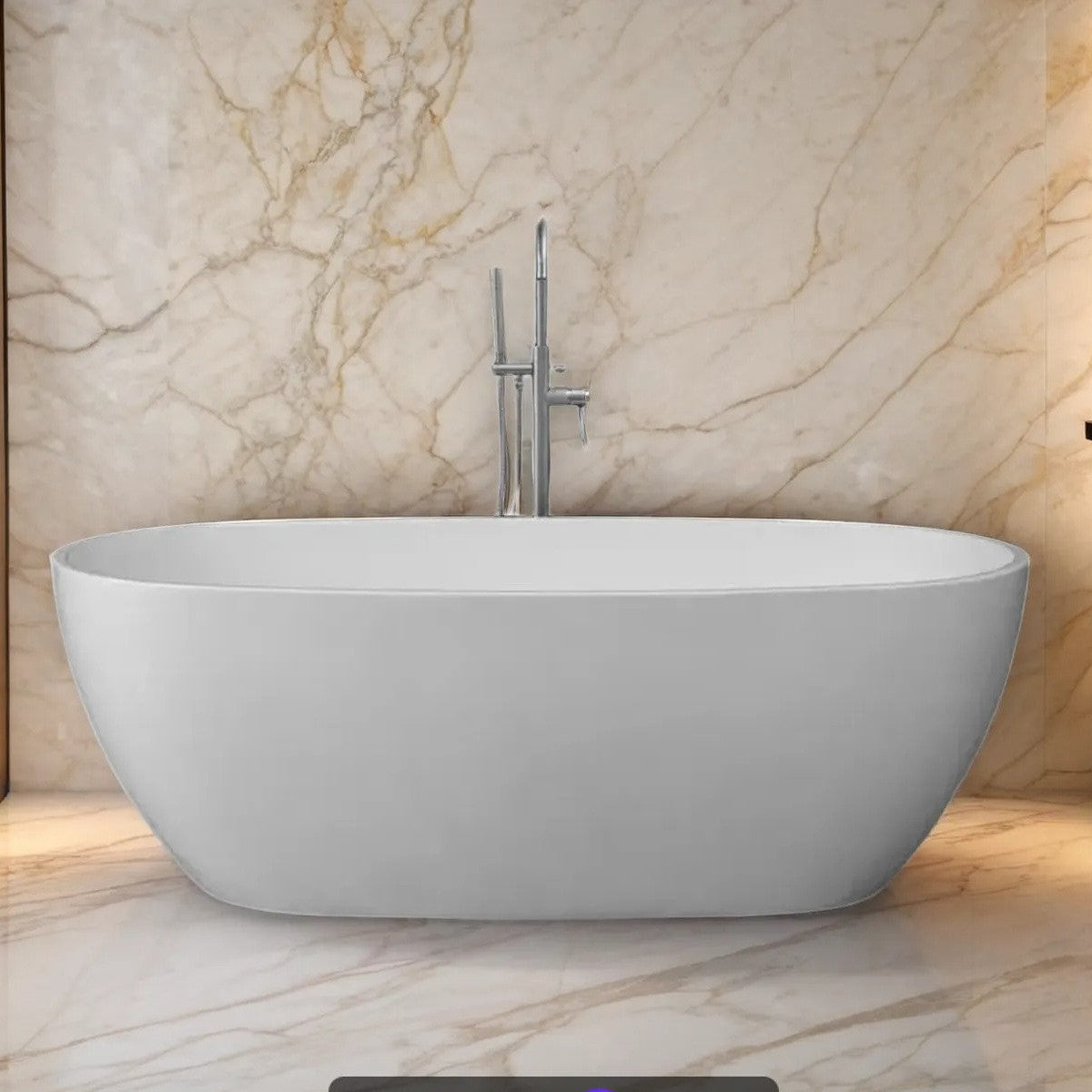 Otti Vinny 1700x800x580 Matte White Egg Shape Bathtub NF