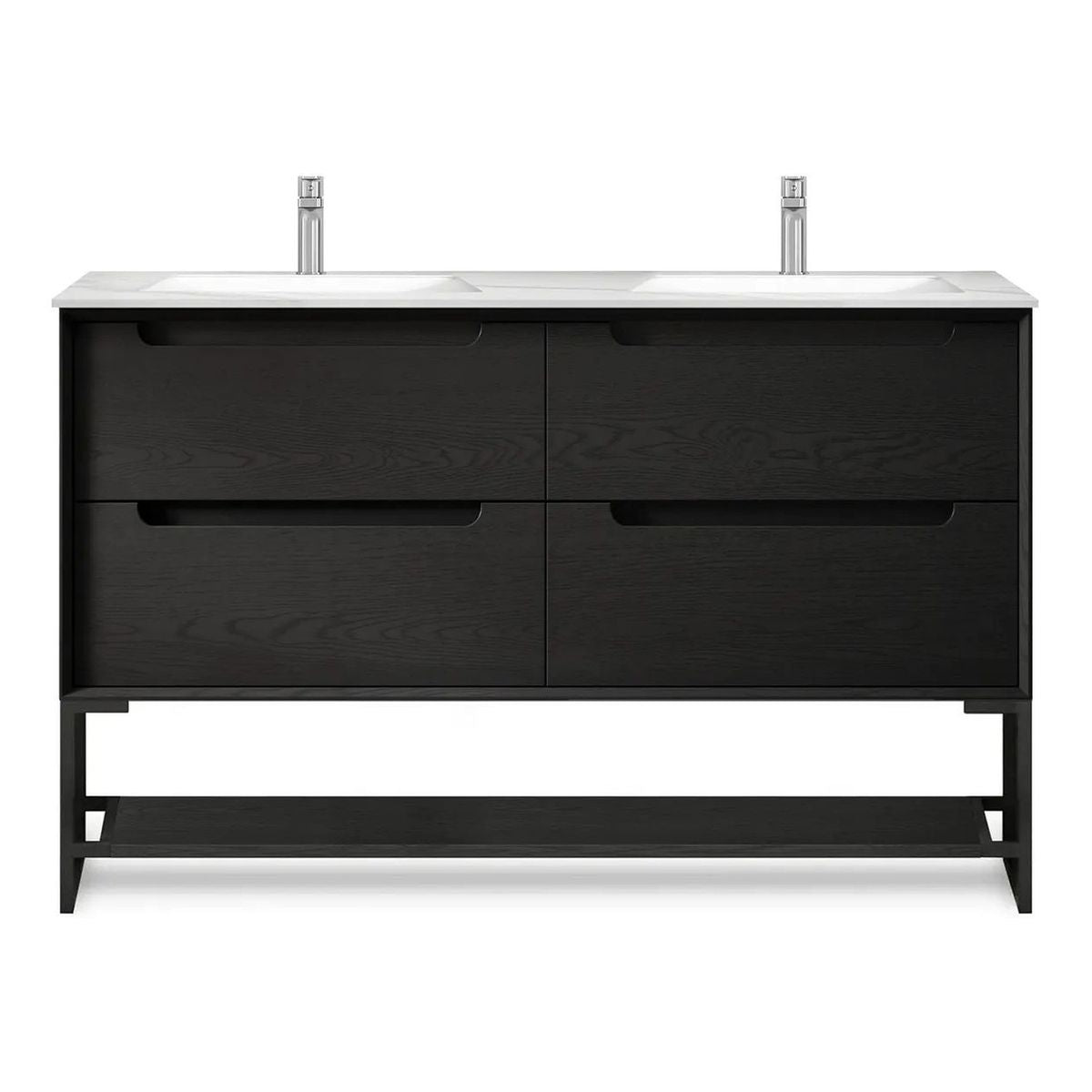 Otti Byron Leg With Shelf 1200mm (Leg Only) - Black Oak