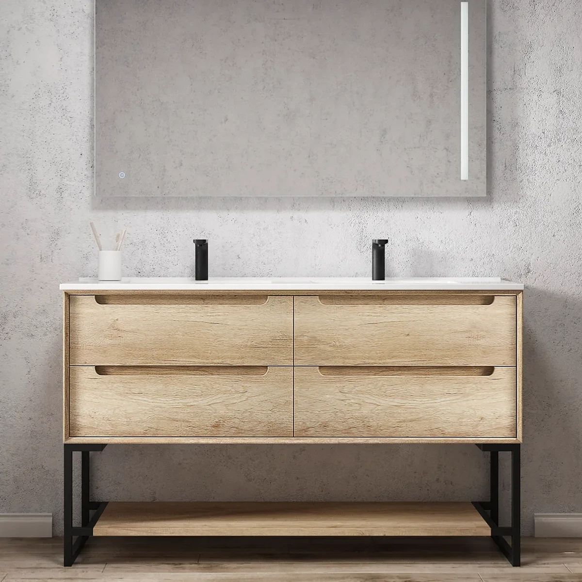 Otti Byron Leg With Shelf 1500mm (Leg Only) - Natural Oak