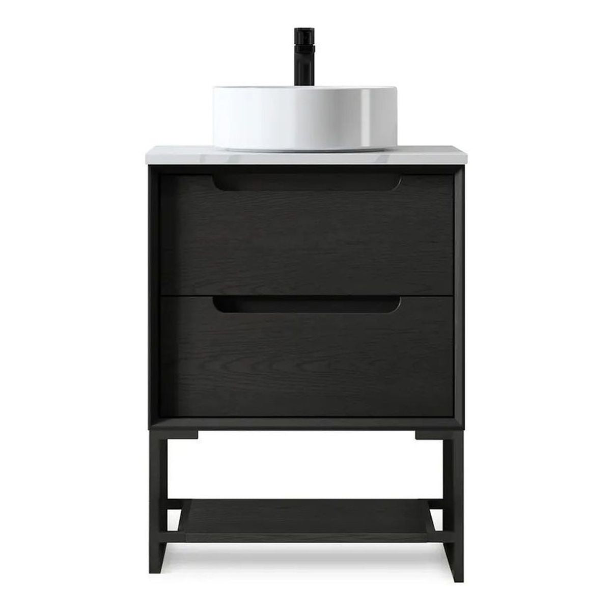 Otti Byron Leg With Shelf 600mm (Leg Only) - Black Oak