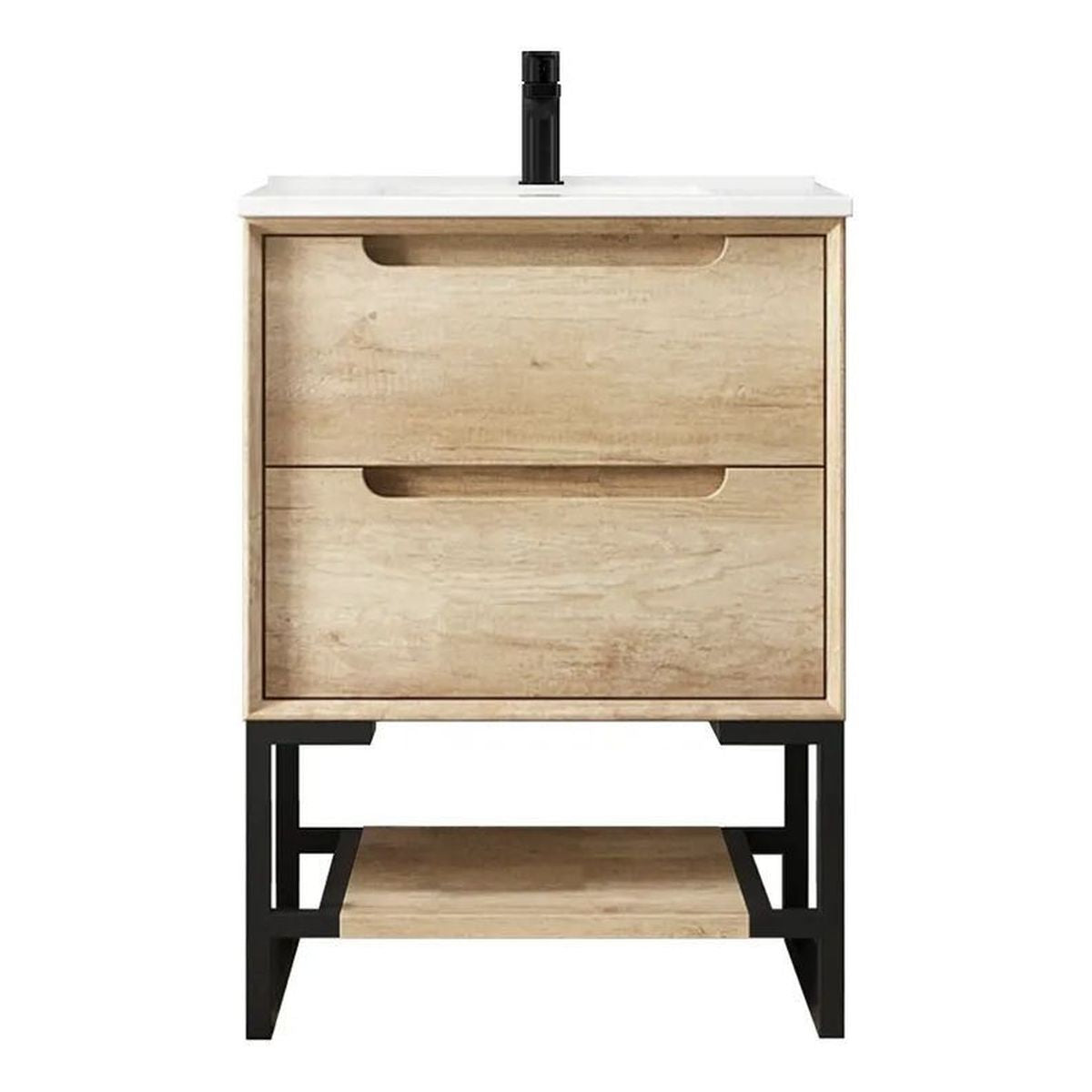 Otti Byron Leg With Shelf 600mm (Leg Only) - Natural Oak