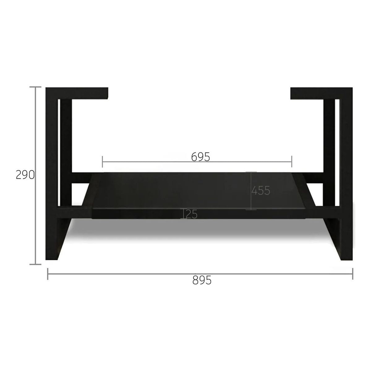 Otti Leg Marlo 900X450 Matte Black - (Leg Only)