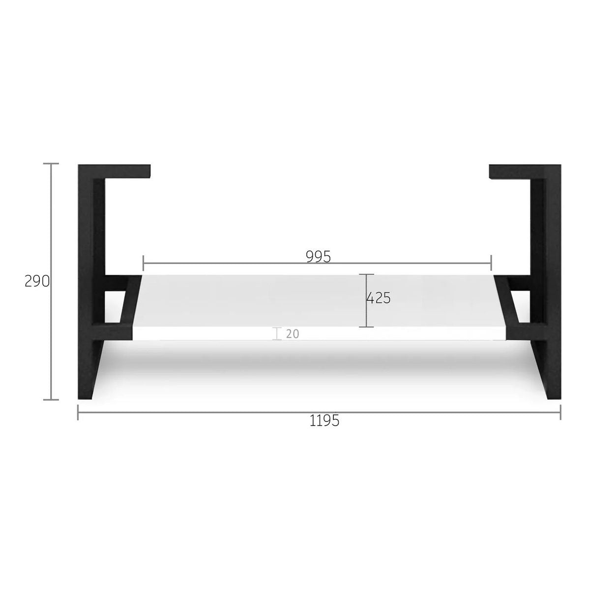 Otti Leg Noosa 1200X450 Matte White - (Leg Only)