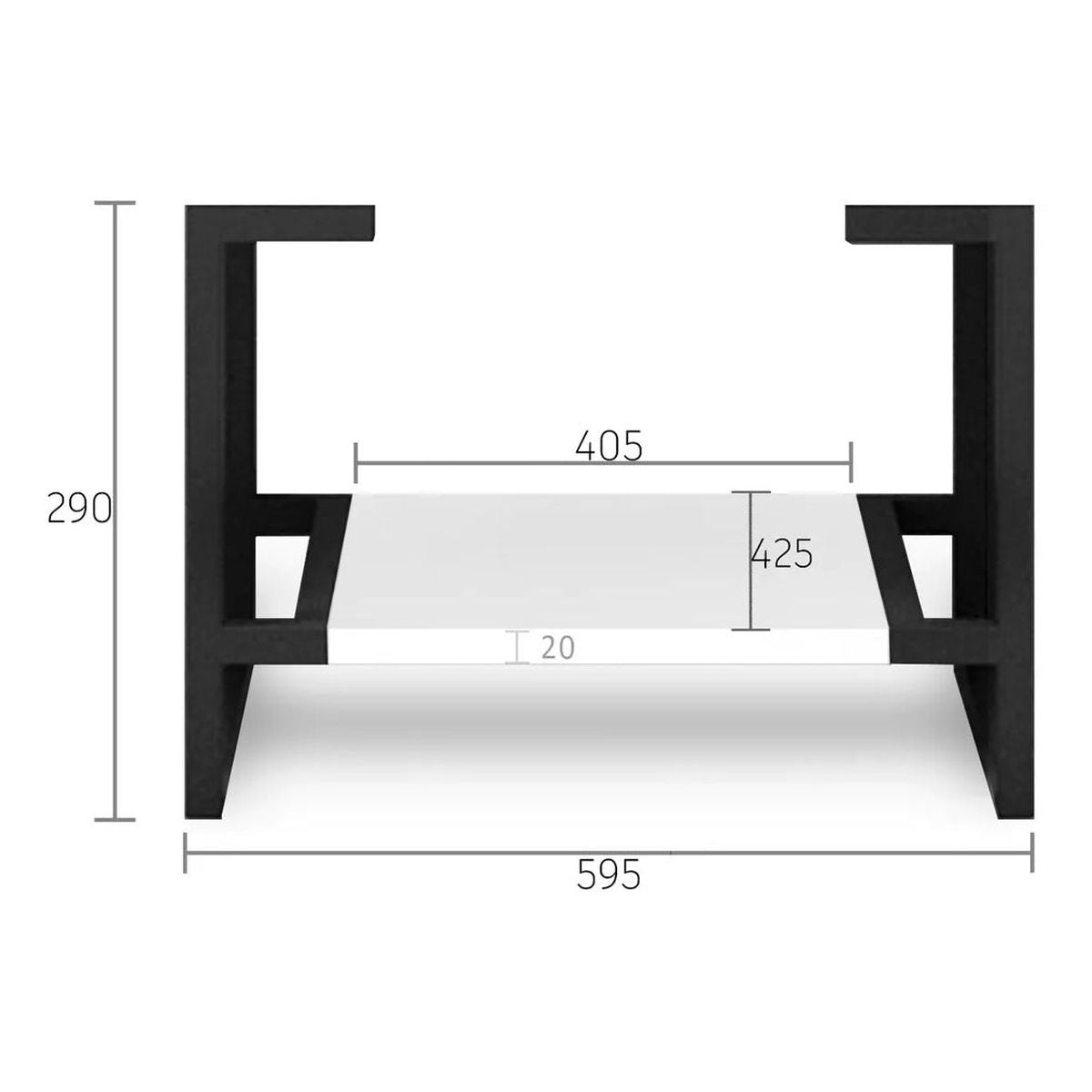 Otti Leg Noosa 600X450 Matte White - (Leg Only)